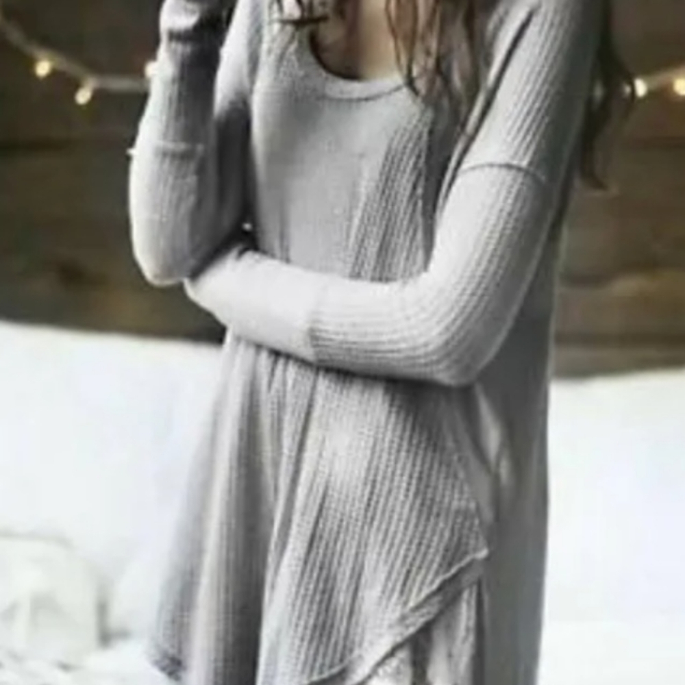 Free People Sunset Ventura waffle knit tunic.